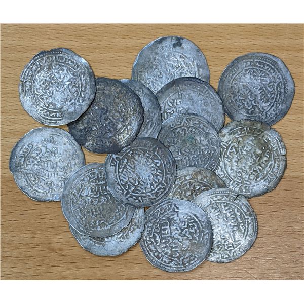 RASULID: LOT of 15 silver dirhams
