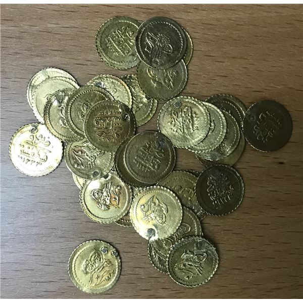 TURKEY: Mahmud II, 1808-1839, LOT of 33 gold rubiye (¼ sultani)
