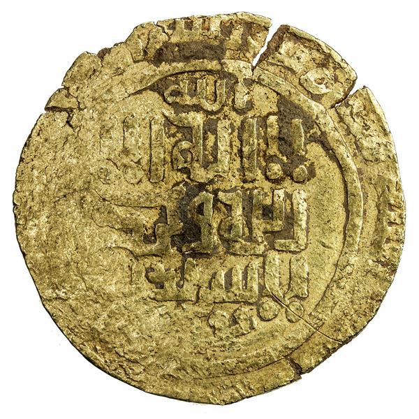 GREAT MONGOLS: Anonymous, ca. 1220s-1230s, AV dinar (5.39g), Bukhara, ND. VF-EF