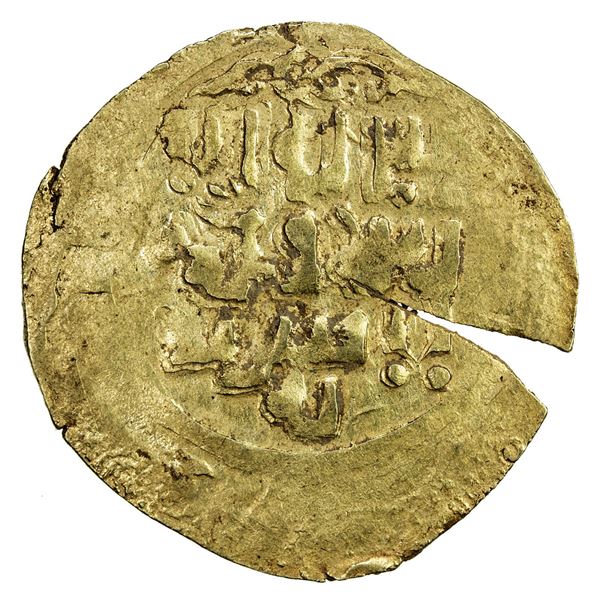 GREAT MONGOLS: Anonymous, ca. 1220s-1230s, AV dinar (3.84g), Bukhara, ND. VF-EF