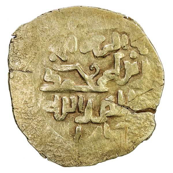 GREAT MONGOLS: Anonymous, ca. 1220s-1230s, AV dinar (4.90g), Bukhara, ND. VF