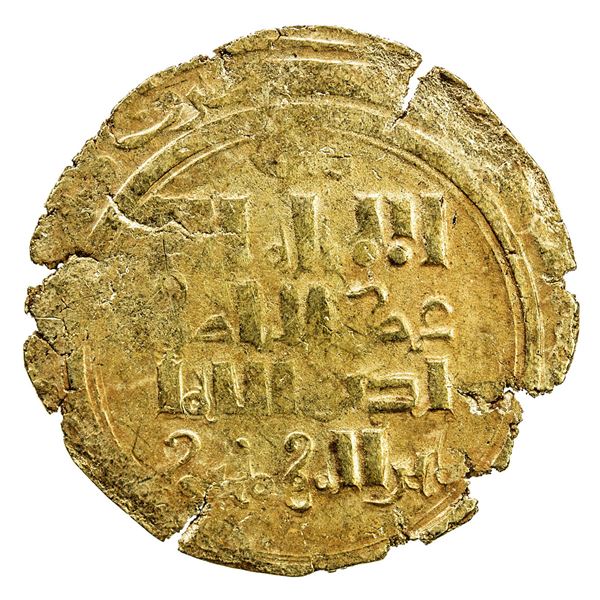 GREAT MONGOLS: Anonymous, ca. 1230s-1240s, AV dinar (4.01g), Almaligh, DM. VF-EF