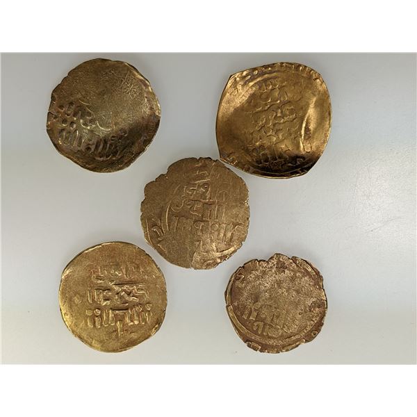 GREAT MONGOLS: LOT of 5 gold dinars