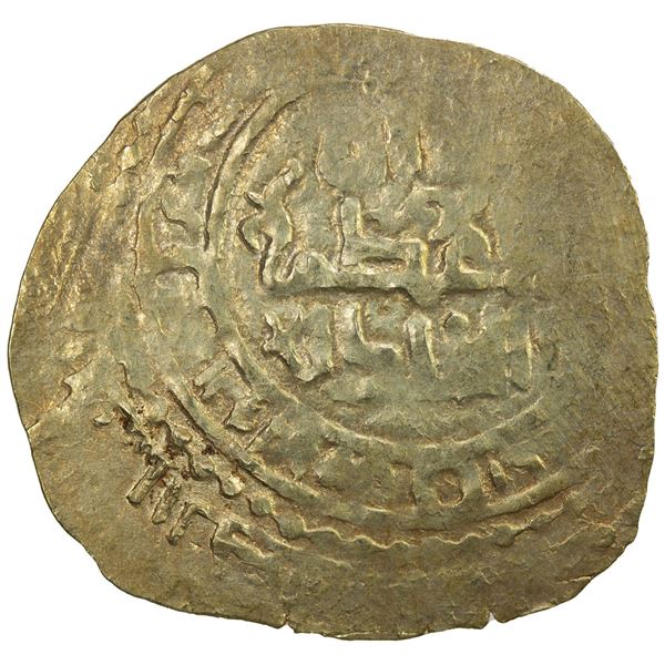 ILKHAN: Anonymous Qa'an al-'Adil, ca. 1260s/1270s, AV dinar (3.67g), Amul, AH6xx. VF-EF