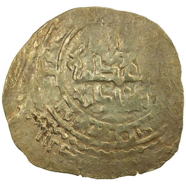 ILKHAN: Anonymous Qa'an al-'Adil, ca. 1260s/1270s, AV dinar (3.67g), Amul, AH6xx. VF-EF