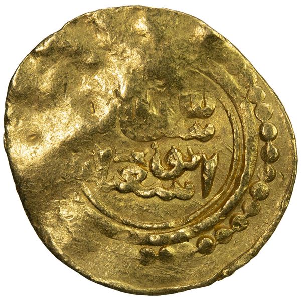 ILKHAN: Abu Sa'id, 1316-1335, AV one dinar (0.96g), NM, ND. VF