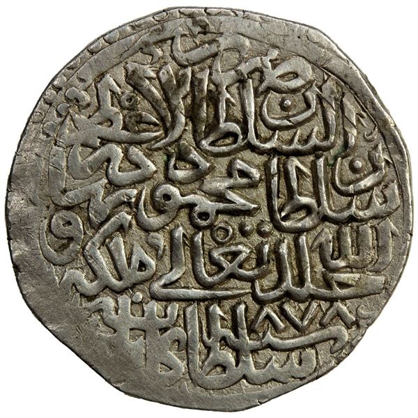 TIMURID: Sultan Mahmud, 2nd reign, 1469-1495, AR tanka (5.03g), Kabul, AH878. EF