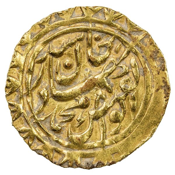 JANID: Abu'l-Fayz Khan, 1705-1747, AV tilla (4.76g), NM, ND. VF-EF