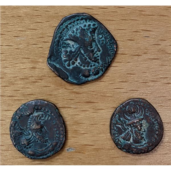 KUSHANO-SASANIAN: LOT of 3 copper coins