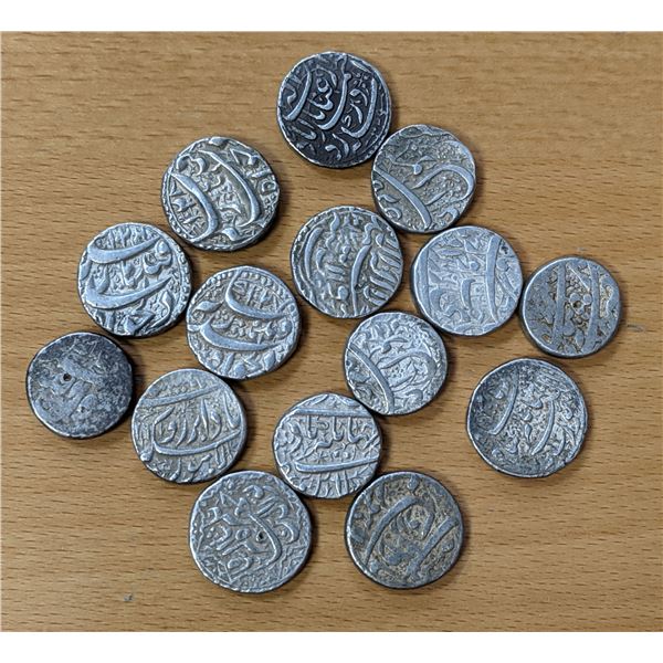 MUGHAL: Jahangir, 1605-1628, LOT of 15 silver dirhams