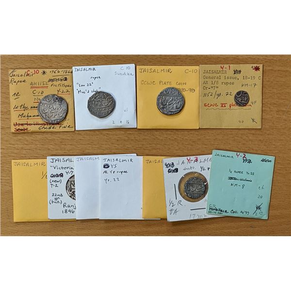 JAISALMIR: :LOT of 11 silver coins