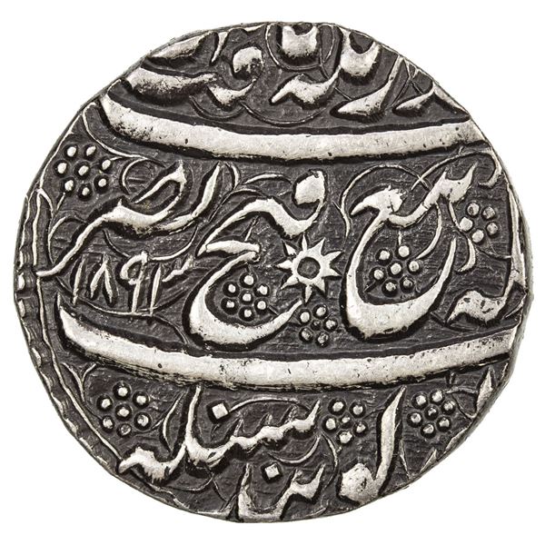 SIKH EMPIRE: AR rupee (8.44g), Peshawar, VS1893//1893. EF