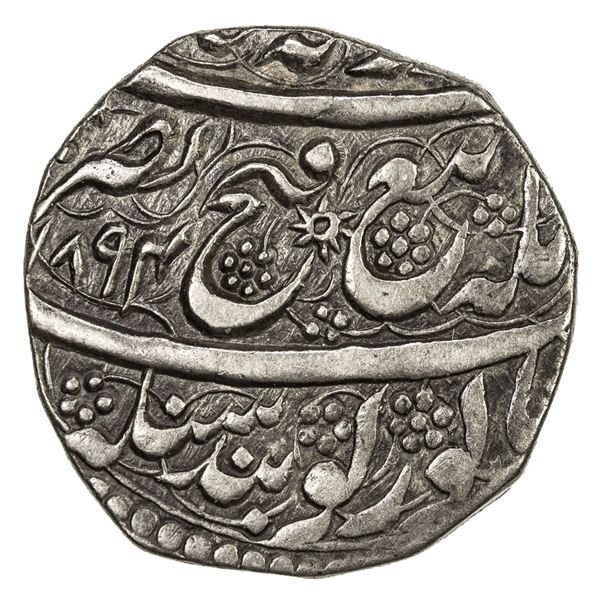 SIKH EMPIRE: AR rupee (8.40g), Peshawar, VS1894//1894. EF