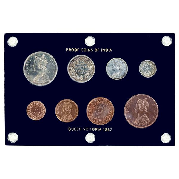 BRITISH INDIA: Victoria, Queen, 1837-1876, 8-coin proof set, 1862