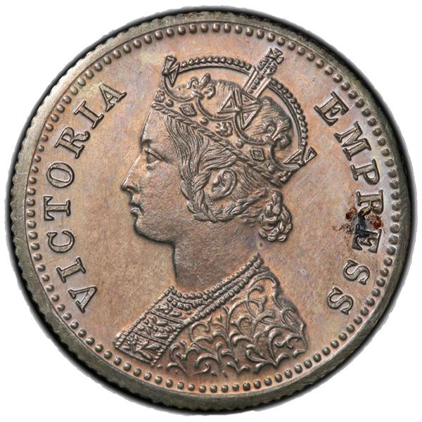 BRITISH INDIA: Victoria, Empress, 1876-1901, AR ¼ rupee, 1878(c). PCGS PF63