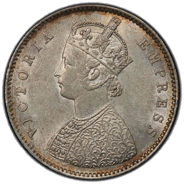 BRITISH INDIA: Victoria, Empress, 1876-1901, AR ½ rupee, 1894-B. PCGS AU58