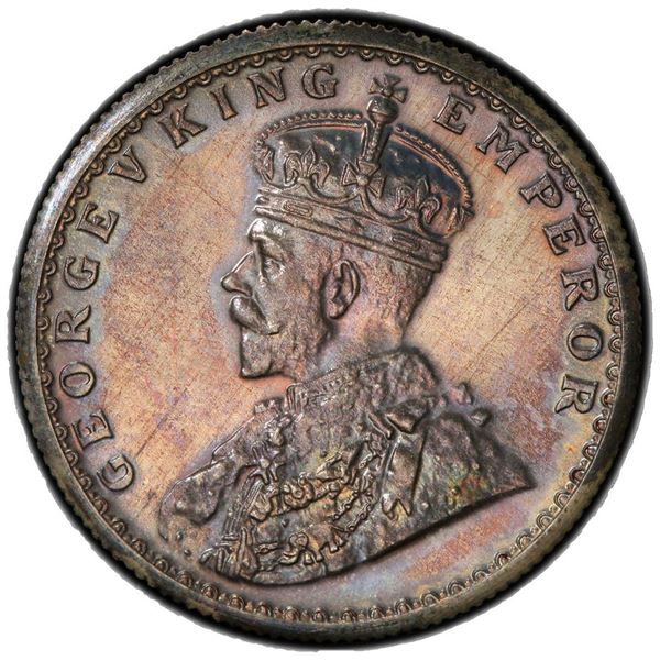 BRITISH INDIA: George V, 1910-1936, AR ½ rupee, 1911(c). PCGS PF63