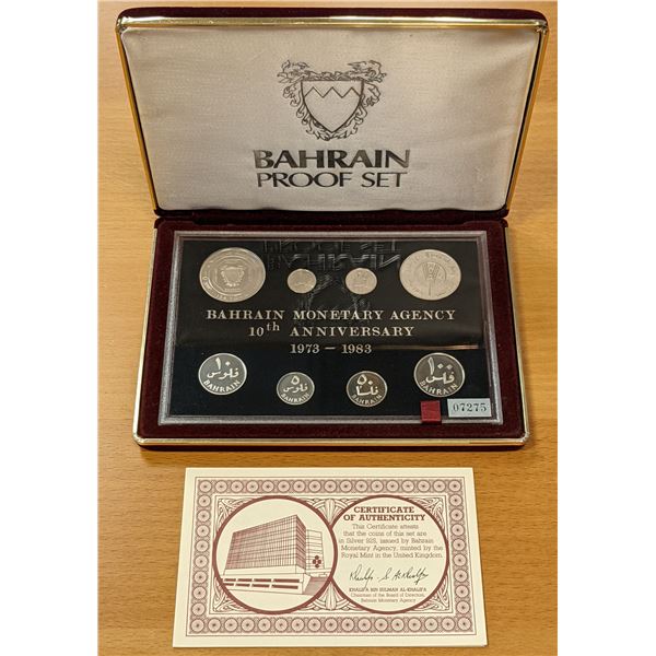 BAHRAIN: Isa bin Salman, 1961-1999, 8-coin proof set, 1983/AH1403