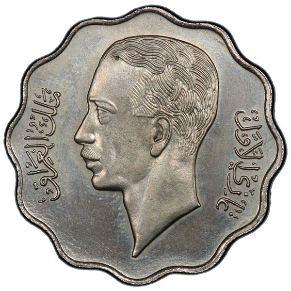 IRAQ: Ghazi I, 1933-1939, 10 fils, 1937/AH1356. PCGS PF64