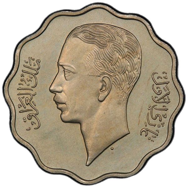 IRAQ: Ghazi I, 1933-1939, 10 fils, 1938/AH1357, KM-103a, Copper-Nickel, PCGS PF64