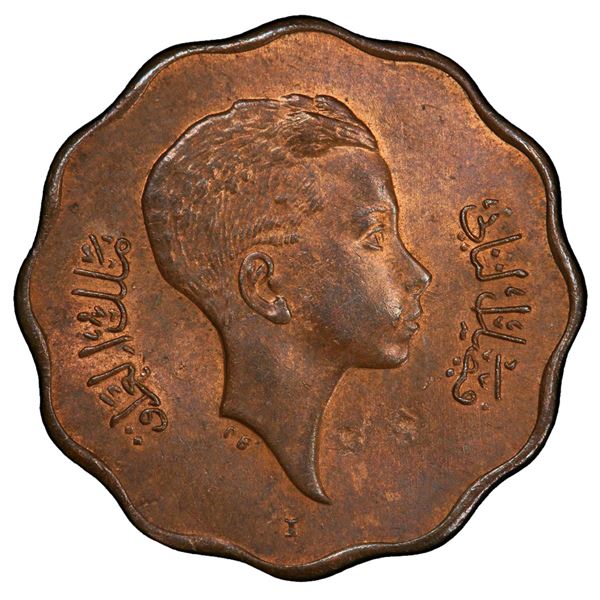 IRAQ: Faisal II, 1939-1958, AE 10 fils, 1943-I/AH1362. PCGS MS63