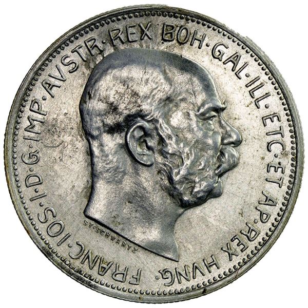 AUSTRIA: Franz Joseph I, 1848-1916, 2 corona, 1912. UNC