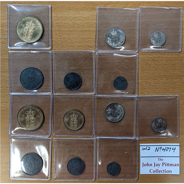 DENMARK: LOT of 13 specimen-set coins