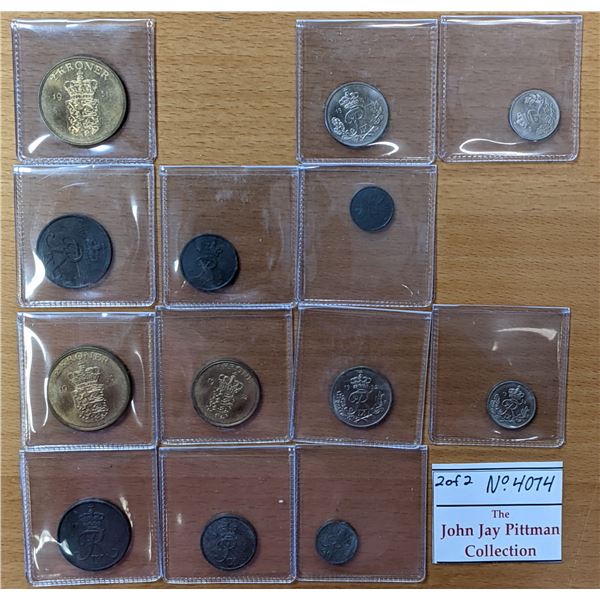 DENMARK: LOT of 13 specimen-set coins