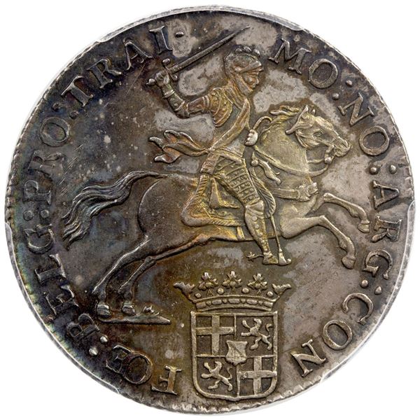 NETHERLANDS: United Netherlands, AR ½ ducaton, Utrecht, 1794. PCGS MS62