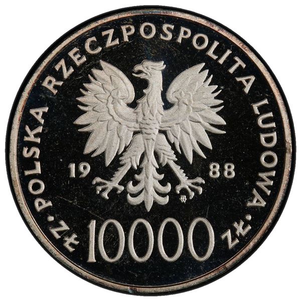 POLAND: Republic, AR 10,000 zlotych, 1988-NW