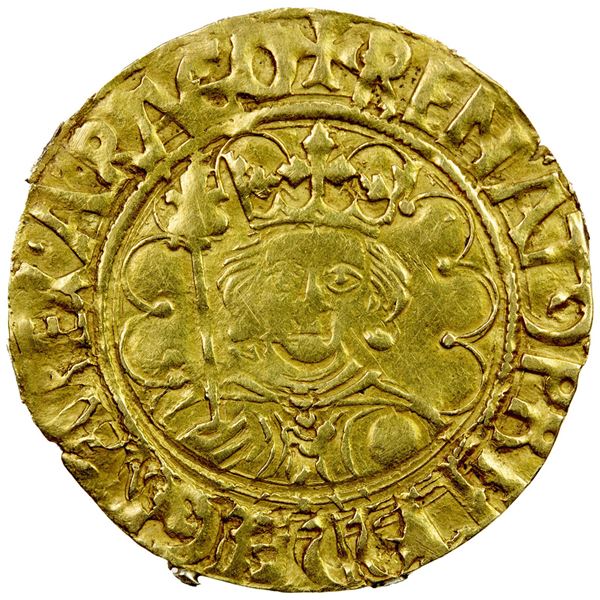 ARAGON: René of Anjou, claimant, 1466-1472, AV pacífic (3.26g), Barcelona. VF