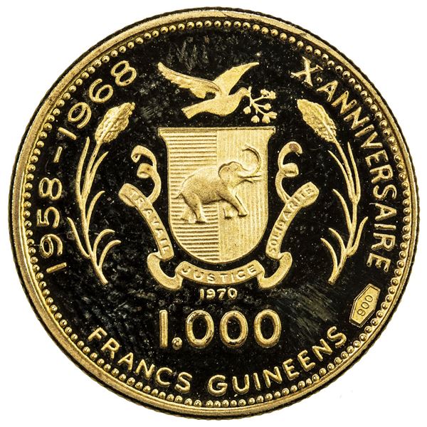 GUINEA: AV 1000 francs, 1970. PF