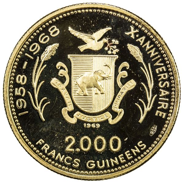 GUINEA: AV 2000 francs, 1969. PF