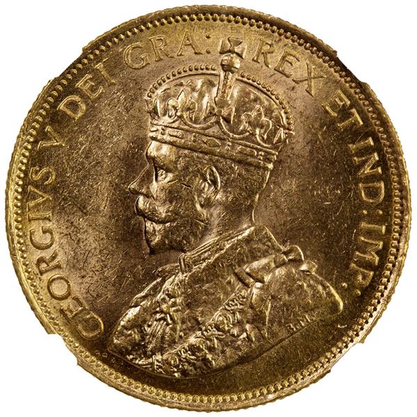 CANADA: George V, 1910-1936, AV 10 dollars, 1912. NGC MS63
