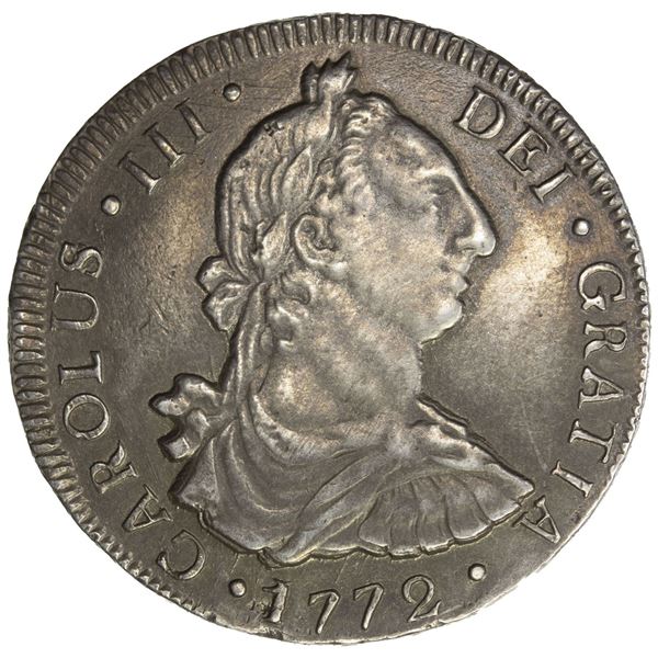 GUATEMALA: Carlos III, 1759-1788, AR 8 reales, 1772-G. EF