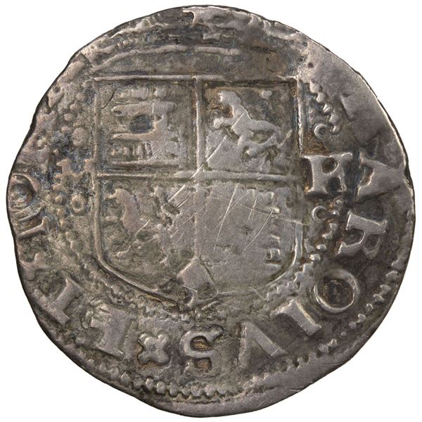 MEXICO: Carlos I & Juana, 1516-1555, AR real (2.55g), ND. VG-F