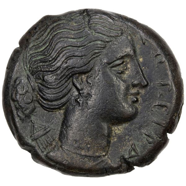 SICILY: Syracuse, Agathocles, 317-289 BC, AE litra (9.19g), ca. 304-289 BC. VF