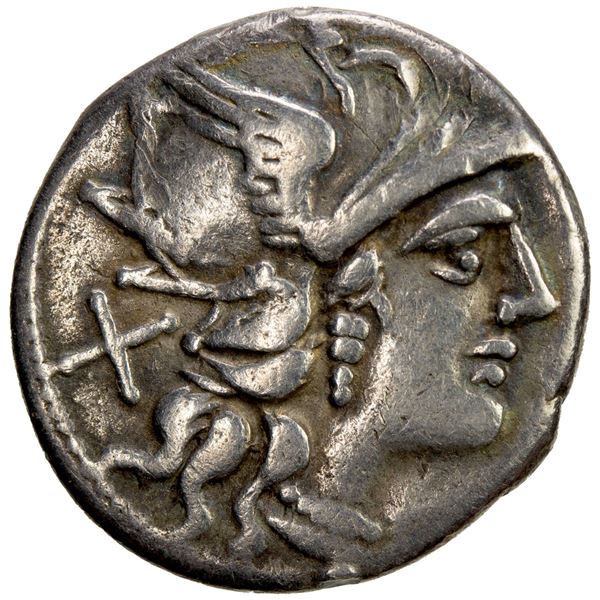 ROMAN REPUBLIC: P. Aelius Paetus, AR denarius (3.86g), Rome, 138 BC. VF