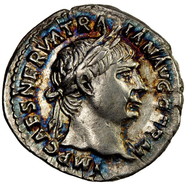 ROMAN EMPIRE: Trajan, 98-117 AD, AR denarius (3.10g), Rome, 101-102 AD. VF