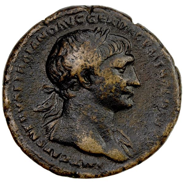 ROMAN EMPIRE: Trajan, 98-117 AD, AE as (9.96g), Rome, 103-111 AD. VF