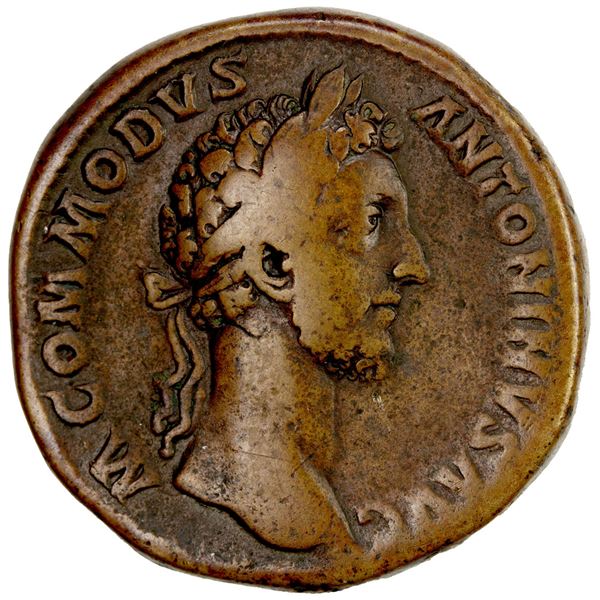 ROMAN EMPIRE: Commodus, 177-192 AD, AE sestertius (33.15g), Rome, 181 AD. F-VF