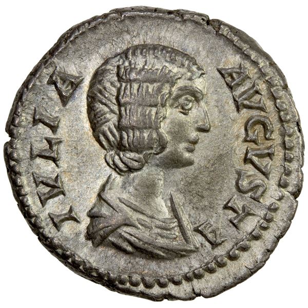 ROMAN EMPIRE: Julia Domna, AR denarius (3.34g), Rome, 196-211 AD. VF-EF