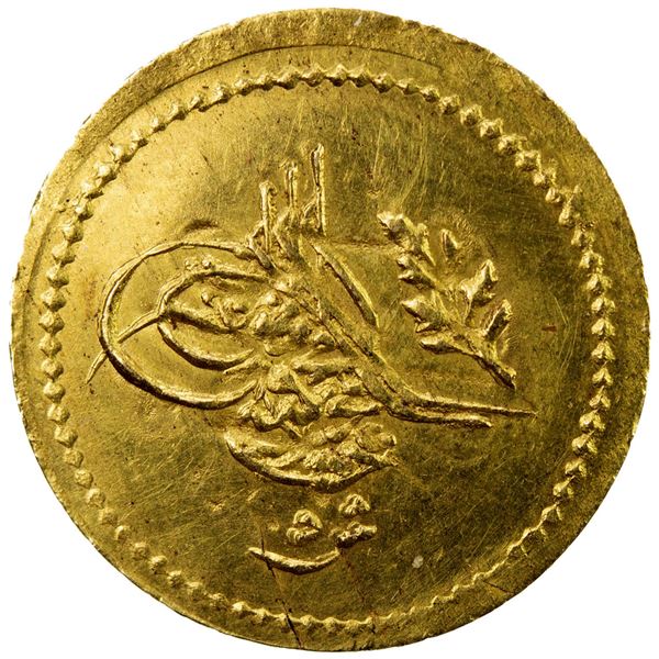 EGYPT: Abdul Mejid, 1839-1861, AV 5 qirsh (0.41g), Misr, AH1255 year 20. UNC