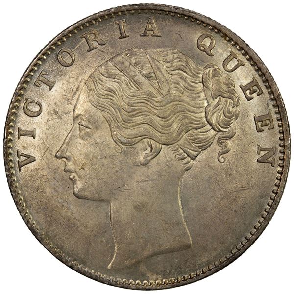 BRITISH INDIA: Victoria, Queen, 1837-1876, AR rupee, 1840(c). UNC