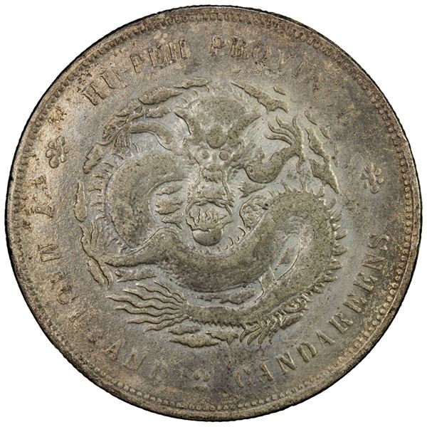HUPEH: Kuang Hsu, 1875-1908, silvered AE dollar, ND (1895-1907)