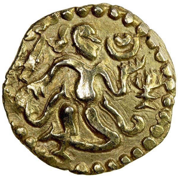 CEYLON: Anonymous, 11th century, gold 1/4 kahavanu (1.08g), choice EF