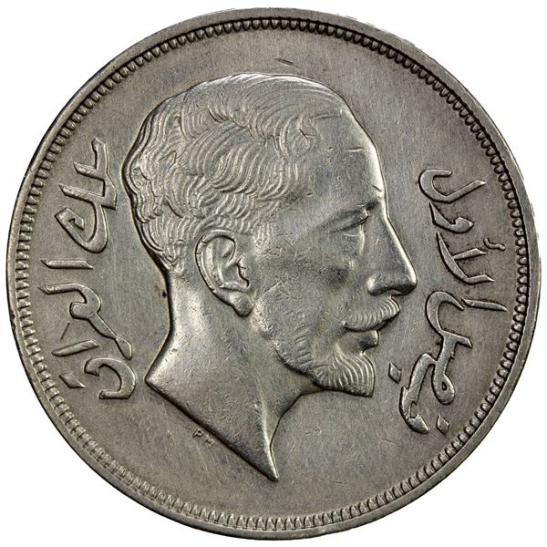 IRAQ: Faisal I, 1921-1933, AR riyal, 1932/AH1350. VF-EF