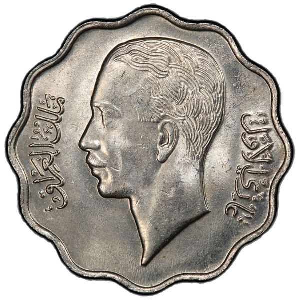 IRAQ: Ghazi I, 1933-1939, 10 fils, 1938/AH1357. PCGS MS64