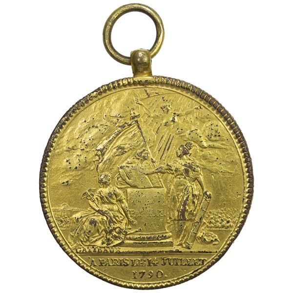 FRANCE: AE medal (16.59g), 1790. EF
