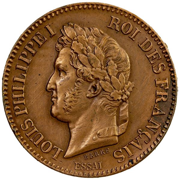 FRANCE: Louis Philippe I, 1830-1848, AE 2 centimes, 1847. EF